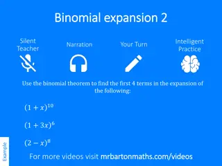 Binomial Expansion Theorem Practice and Examples