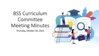 BSS Curriculum Committee Meeting Minutes and Updates