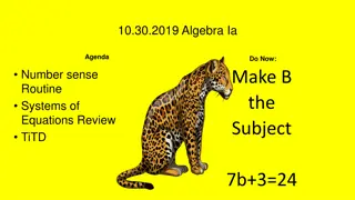 Algebra Review: Systems of Equations Practice and Number Sense