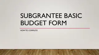 Completing Subgrantee Basic Budget Form: Instructions & Requirements