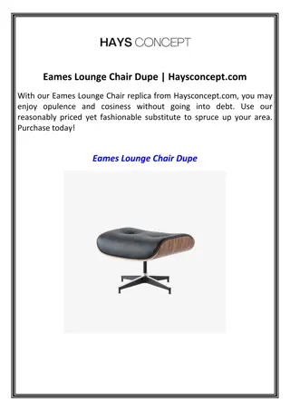 Eames Lounge Chair Dupe  Haysconcept.com(Haysconcept)