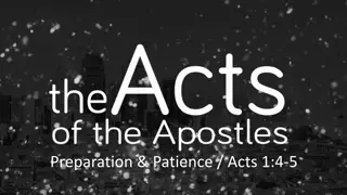 Preparation and Patience in Acts 1:4-5