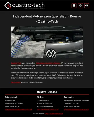Independent Volkswagen Specialist in Bourne - Quattro-Tech