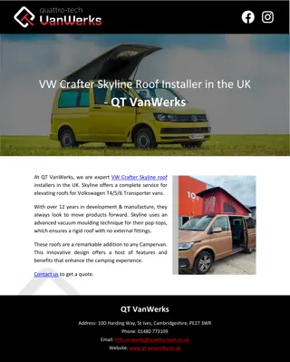 VW Crafter Skyline Roof Installer in the UK - QT VanWerks