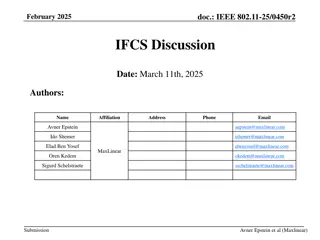 IEEE 802.11-25/0450r2 February 2025 IFCS Discussion
