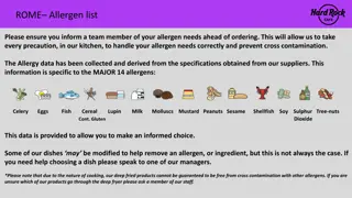 Rome Allergen List for Dining Needs