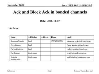 IEEE 802.11-16/1428r2: Ack and Block Ack in Bonded Channels