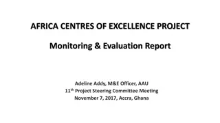 Centres of Excellence Project Monitoring & Evaluation Report Highlights