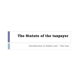 Overview of Italian Taxpayer Statutes and Rights