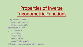 Properties of Inverse Trigonometric Functions and Their Proofs