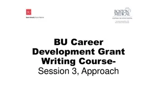 Approach and Research Plan for Career Development Grant Writing Course