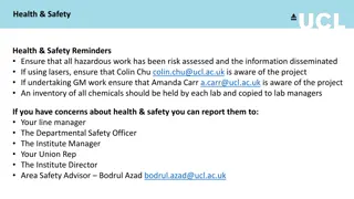 Workplace Health and Safety Reminders for UCL IoO Staff