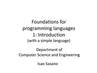 Understanding Foundations of Programming Languages
