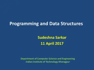 Programming and Data Structures with Sudeshna Sarkar at IIT Kharagpur