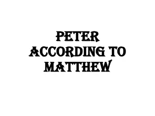 Peter's Journey with Jesus: Reflections from Matthew's Gospel