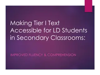 Improving Accessibility of Tier I Text for LD Students in Secondary Classrooms