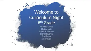 Grade 6 Curriculum Night: Academic, Social, and Emotional Learning Details