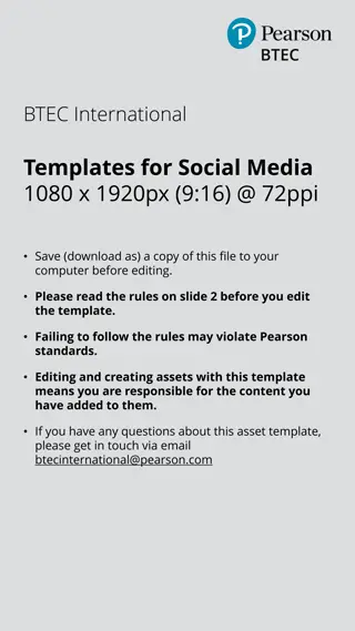 BTEC International Social Media Templates Guidelines and Rules