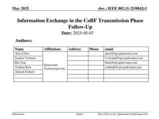 Information Exchange in IEEE 802.11-25 CoBF Transmission Phase