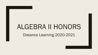 Algebra II Honors Distance Learning Guidelines 2020-2021