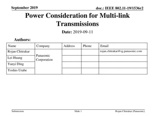 Power Consumption Considerations for Multi-link Transmissions in IEEE 802.11-19