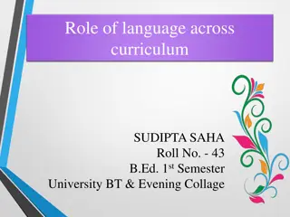 Understanding the Role of Language across the Curriculum
