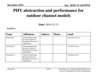 December 2014 PHY Abstraction and Performance for Outdoor Channel Models