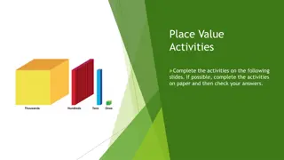 Place Value Activities and Number Representation