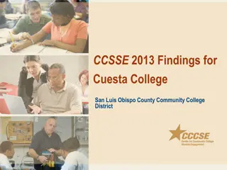 Understanding Student Engagement at Cuesta College: CCSSE 2013 Findings