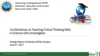 Workshop on Teaching Critical Thinking Skills in STEM Education