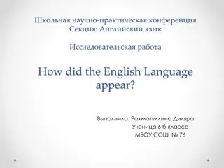 The Evolution of the English Language: A Historical Exploration