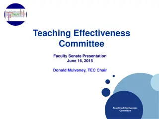 Teaching Effectiveness Committee Overview and Initiatives
