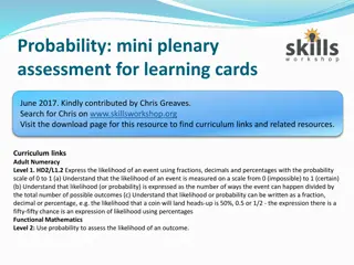 Probability Assessment Cards for Learning - June 2017