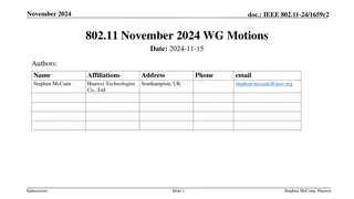 IEEE 802.11-24 November 2024 Working Group Motions