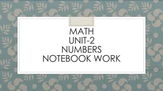 Math Unit 2: Numbers Notebook Work Exercises and Homework Questions