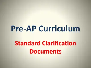 Streamlining Pre-AP Curriculum Standard Clarification Process