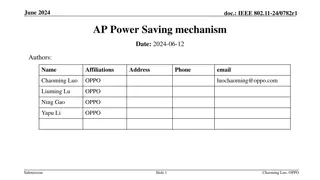 IEEE 802.11-24/0782r1 AP Power Saving Mechanism