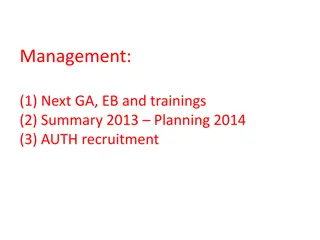 Management Next Steps and Recruitment Summary