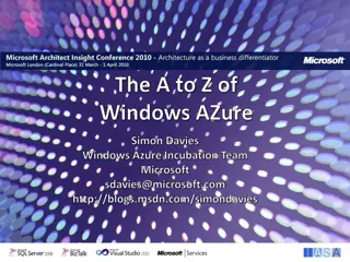 The A to Z of Windows Azure: Technology, Commercial Model, and Future Directions