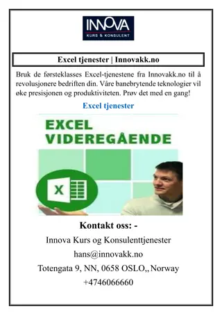 Excel tjenester  Innovakk.no