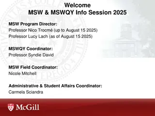 MSW and MSWQY Program Information 2025