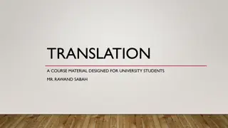 Translation in University Course Material by Mr. Rawand Sabah
