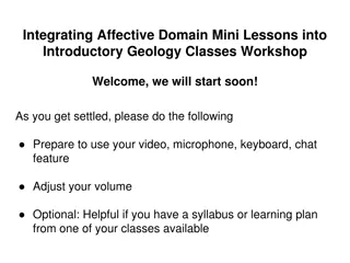 Integrating Affective Domain Mini Lessons into Introductory Geology Classes Workshop