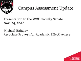 Faculty Senate Presentation on Campus Assessment Update and Improvement Goals