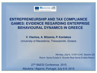 Evidence on Enterprise Dynamics in Greece: Entrepreneurship and Tax Compliance Games