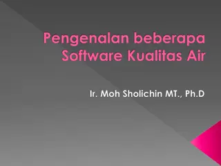 Introduction to Water Quality Software and Modeling Principles
