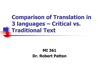 Critical Comparison of Translation in 3 Languages: Analysis by Dr. Robert Patton