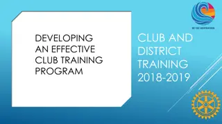 Effective Club and District Training Program Development 2018-2019