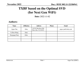 Optimal SVD-Based TXBF for Next Gen WiFi