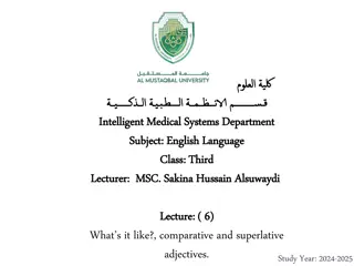 Understanding Comparative and Superlative Adjectives in English Language